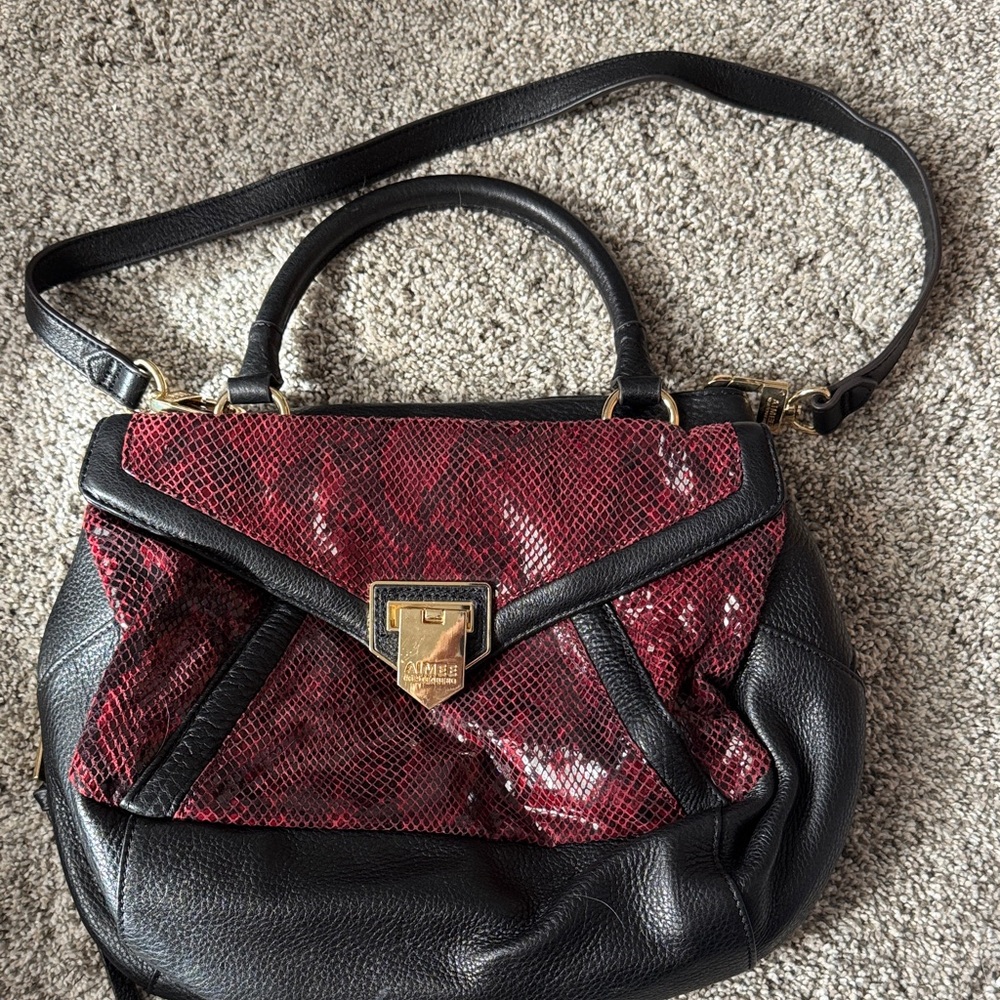 Aimee Kestenberg Black and Red Shoulder Bag